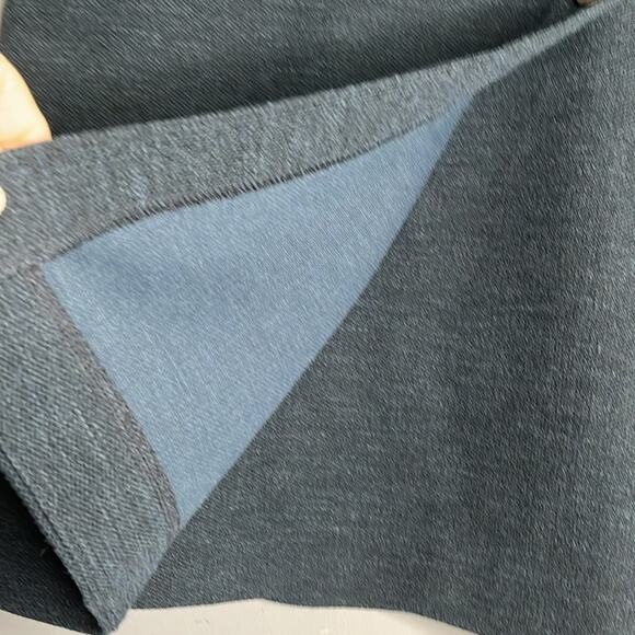 Loft Navy Blue Wrap Skirt Gold Button Detail Size 2 - Picture 4 of 9